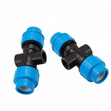 DIN 32mm PP Compression Female Tee Double Exit Fitting